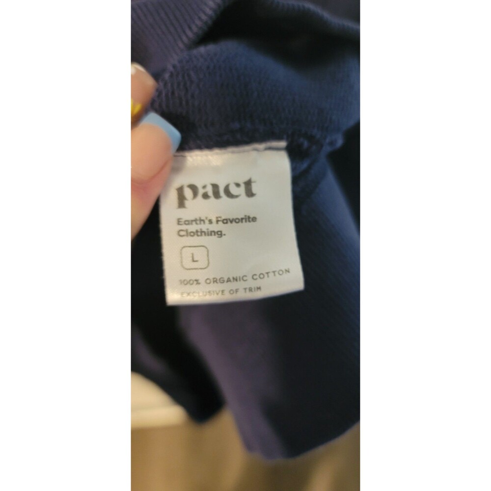 Pact Women’s Downtime Henley Long Sleeve Organic Cotton Sweater Dress Blue Sz L - Picture 5 of 7